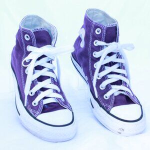 Converse Chuck Taylor Unisex M4 W6 Eggplant Purple High Top Sneakers - 149516F